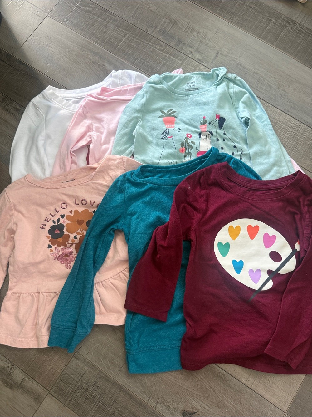 Kids Long Sleeve Shirt Bundle - White, Pink, Light Blue, Peach, Teal, Burgundy